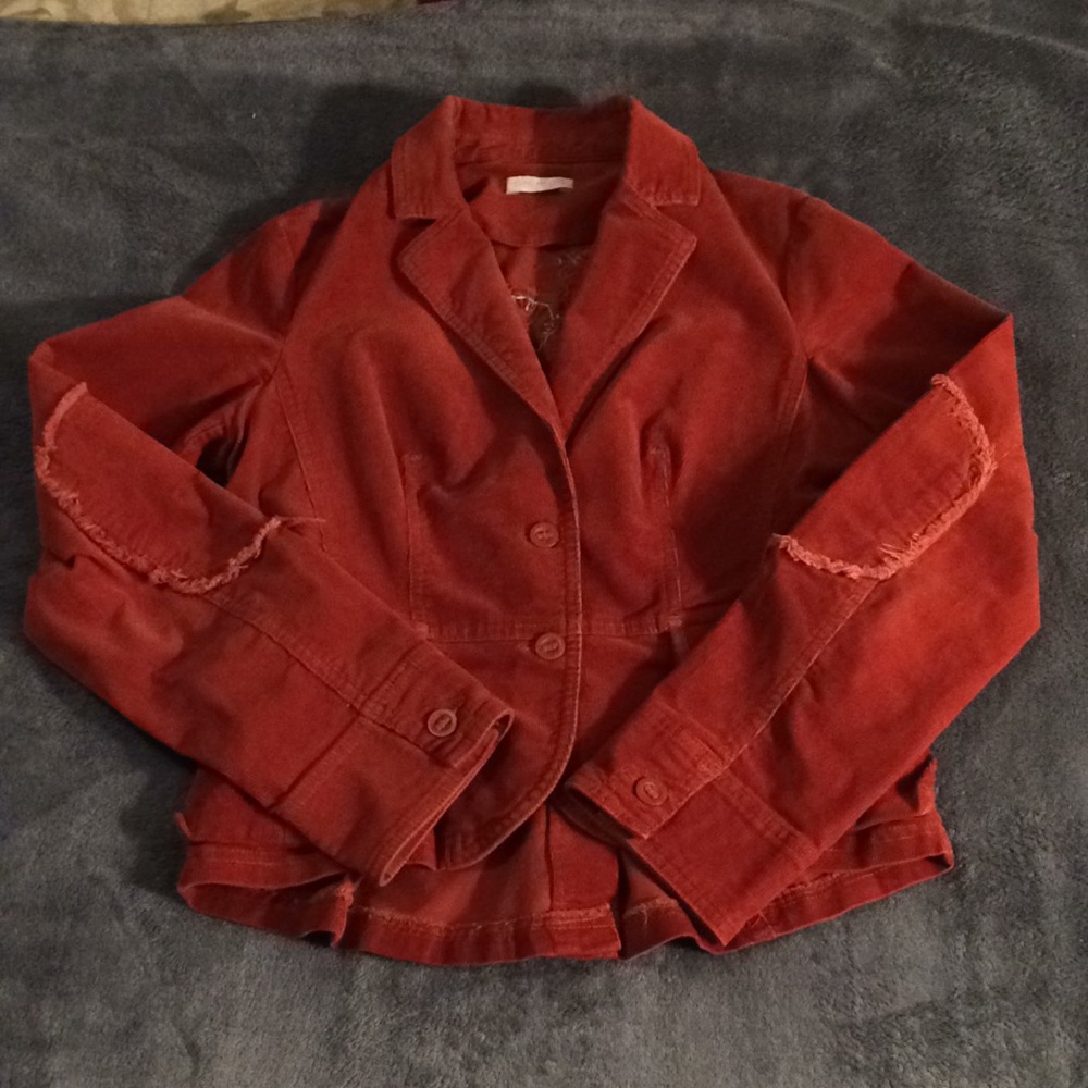 Promod Embroidered Corduroy Jacket Orange